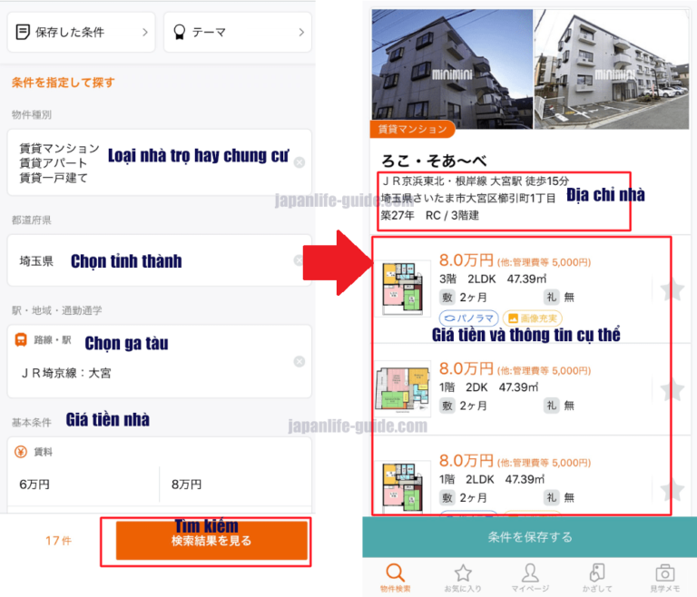 Các trang web, app tìm nhà giá rẻ và tin cậy ở Nhật