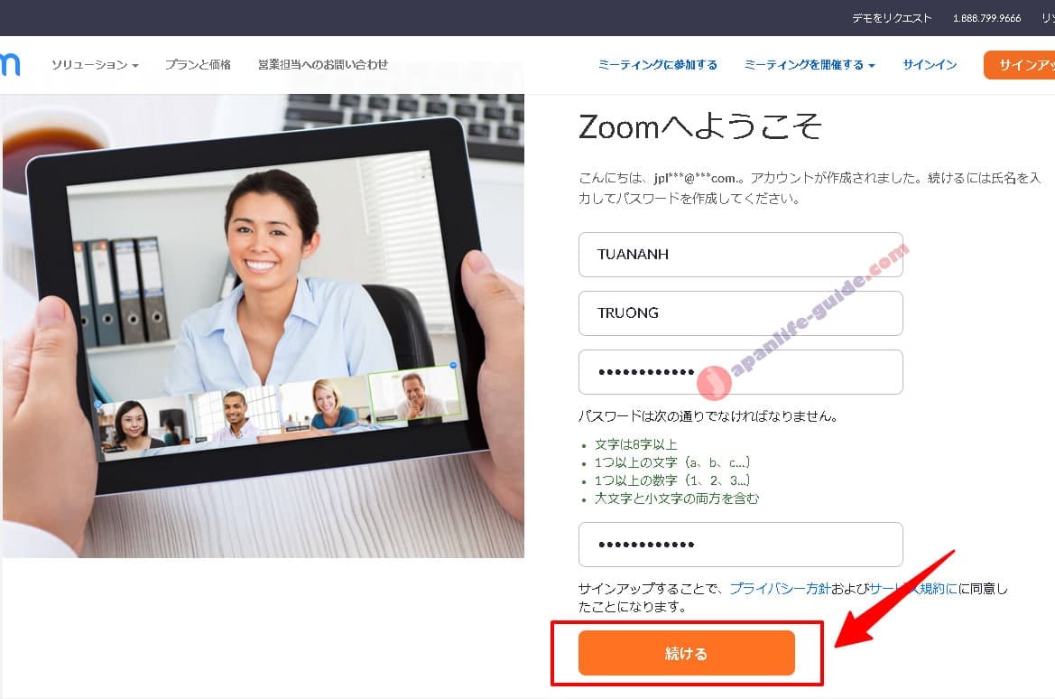 đăng ký tài khoản zoom ở nhật